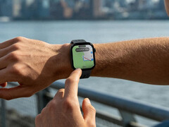 The Watch Hyper has a dual-band GPS system. Pictured: the smartwatch with a map on the display.