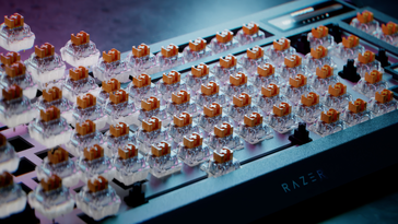 The Razer BlackWidow V4 Pro has 3rd generation tactile mechanical switches, that are hot-swappable as well. (Image source: Razer)