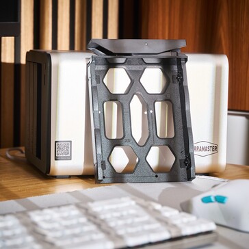 The hard disk trays are made of plastic.