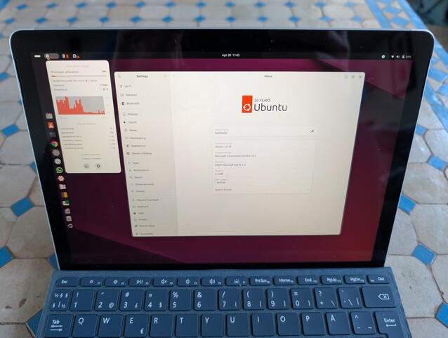 Any Linux distribution will do, but Gnome makes everything far more touch friendly (Image Source: Notebookcheck)