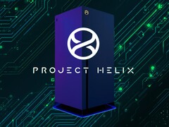 Mockup of Project Helix Xbox console shown