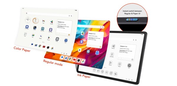 The TCL NXTPAPER 14 has three screen modes. (Image source: TCL)