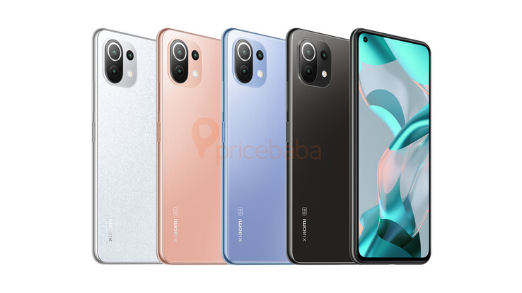 The Xiaomi 11 Lite series will look like the Mi 11 Lite series. (Image source: @ishanagarwal24 & Pricebaba)
