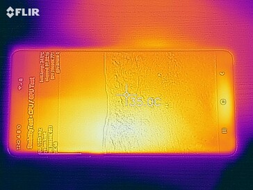 Heat map of the front of the device under load