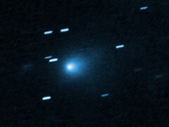 An image of the interstellar comet 3I/ATLAS captured by Hubble (Image source: NASA, ESA, David Jewitt, and Joseph DePasquale; cropped)