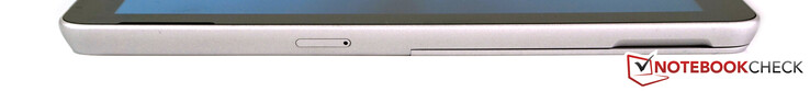 Left side: Nano-SIM slot (only LTE model)