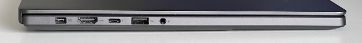 Left: power supply, HDMI 2.1, USB-C 4.0 (40 GBit/s, DisplayPort, Power Delivery), USB-A 3.2 Gen 2 (10 GBit/s)