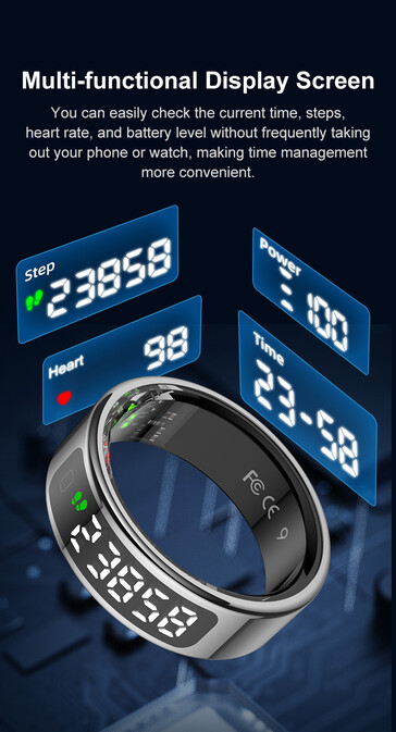 The smart ring features a display (Image source: Rollme)