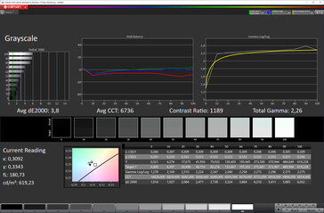 Greyscale: (True Tone activated - daylight; sRGB target colour space)