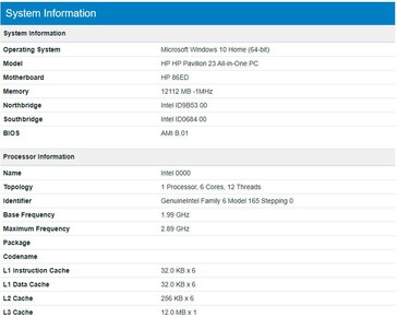 6-core model info (Source: Geekbench)