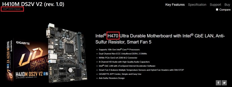 H410M DS2V V2 (rev. 1.0). (Image source: Gigabyte)