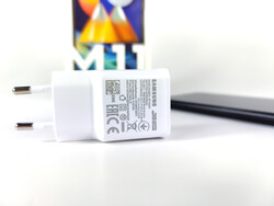 Samsung Galaxy M11 with the 15-watt power supply unit