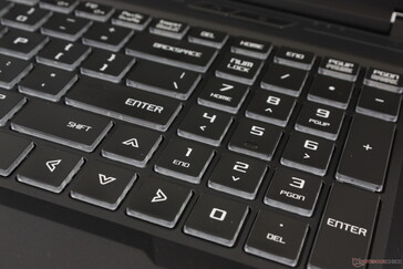 The arrow and NumPad keys are slightly narrower than the main QWERTY keys. No mechanical keys unlike on the Walmart EVOO