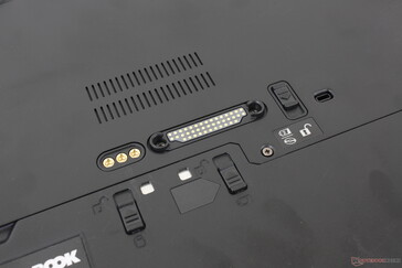 Proprietary POGO pins on bottom for Durabook expansions