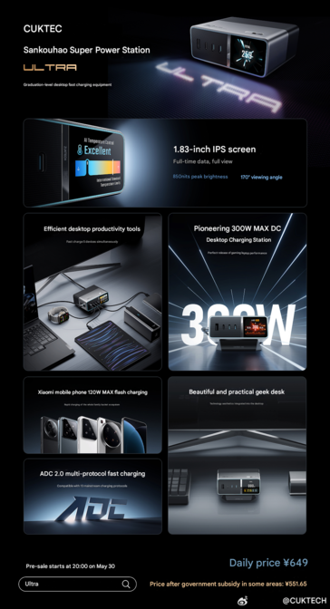 Main highlights of the desktop charger (Image source: Cuktech - machine translated)