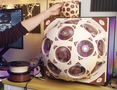 The Noctua SuperDome packs 15 fans into the side panel of a gaming PC.