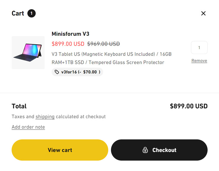 Price with the coupon applied (Image source: Minisforum)