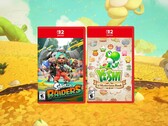 Splatoon Raiders and Yoshi and Mysterious Book retail cases shown