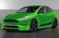 The front of the tuned Tesla Model Y has a much more aggressive design (Image: Irmscher)