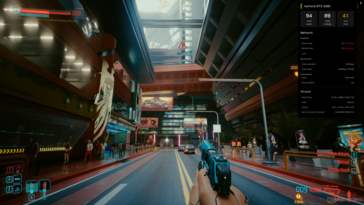 Cyberpunk 2077 running on GeForce Now