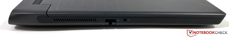 Left side: Ethernet, 3.5 mm stereo