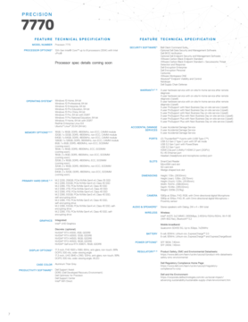 Precision 7770 specifications sheet (Source: Dell)