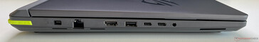 ROG Strix G16 ports on the left. (Image source: Andreas Osthoff for Notebookcheck)