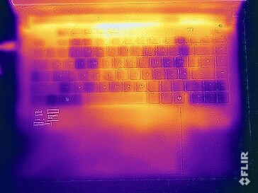 Surface temperatures during the stress test (top)