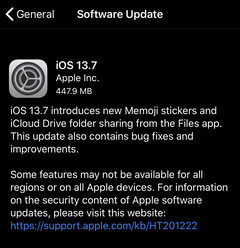 iOS 13.7 includes a built-in tool for tracking exposure to COVID-19, though you wouldn't know it from the update description. (Image via iOS)