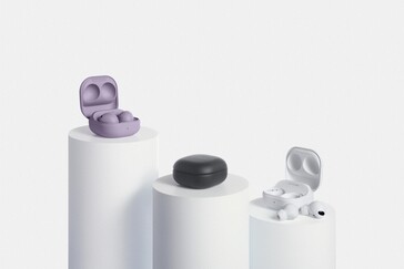 Samsung Galaxy Buds2 Pro - Graphite, White, and Bora Purple variants. (Image Source: Samsung)