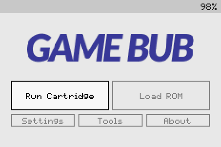The main menu of the Game Buy retro gaming handheld is pretty straightforward (Image source: Eli Lipsitz)