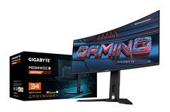 The AORUS MO34WQC2 is one of the few examples of Samsung's new 'Gen 2.5' QD-OLED panel. (Image source: Gigabyte)