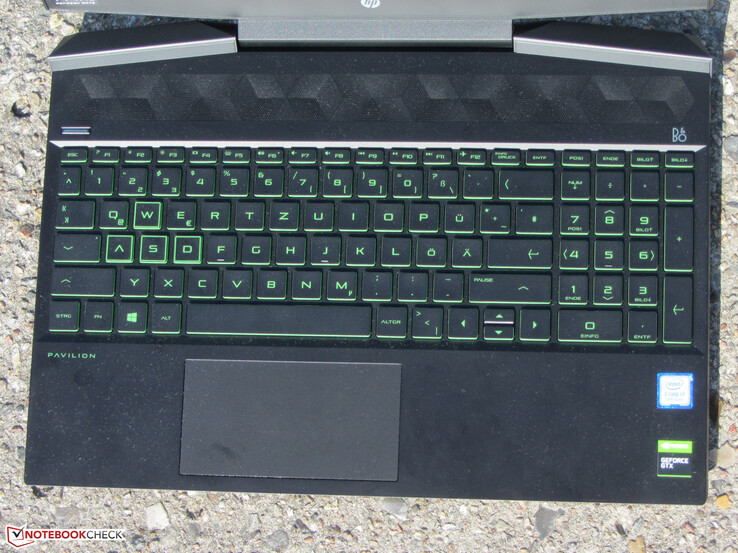 A look at the keyboard and trackpad