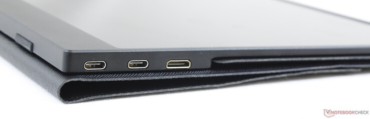 Right: 2x USB Type-C w/ DisplayPort and Power Delivery, Mini-HDMI
