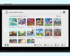 Virtual Game Card menu on the Nintendo Switch interface displaying popular titles such as The Legend of Zelda: Tears of the Kingdom, Splatoon 3, and Pokémon Scarlet. (Image source: Nintendo)
