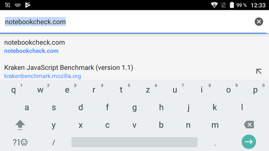 Keyboard in landscape mode