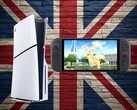 PS5 and Switch 2 consoles shown on Union Jack flag backdrop (Image source: Sony PlayStation, Nintendo with edits)