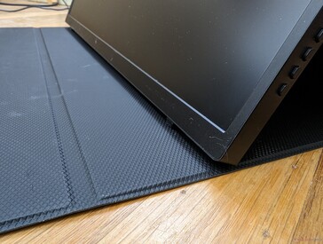 Folio case attaches magnetically to the monitor with no tape or glue