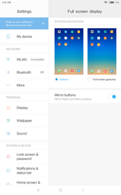 MIUI 9 System navigation options