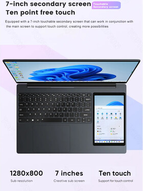 Dual screen design of the laptop (Image source: Aliexpress)