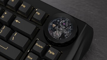 WS Nama wireless mechanical keyboard Noir Eclipse tourbillion movement. (Image source: Wuque Studio)