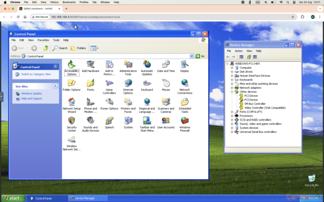 Windows XP in a Docker container is a blast from the past and likely one of the only safe ways to run it these days (Image source: Notebookcheck)
