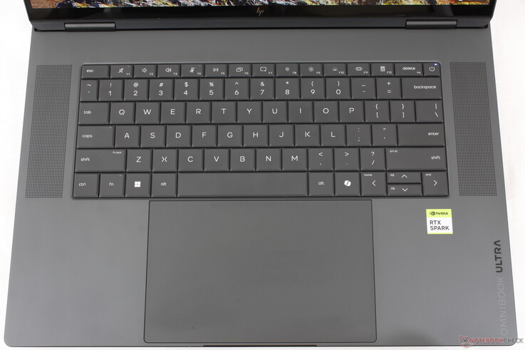 Zero-lattice keyboard feels tight in contrast to the spacious (~16 x 10 cm) clickpad