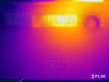 Surface temperatures during the stress test (bottom)