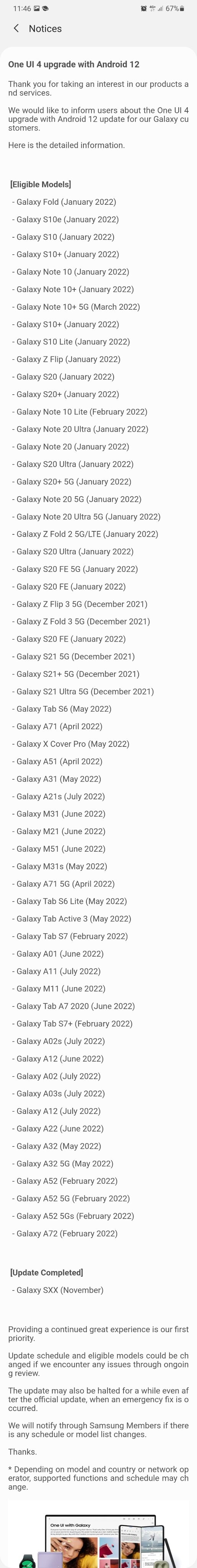 One UI 4 rollout - Middle East. (Image source: Samsung via @Hussain88079979)