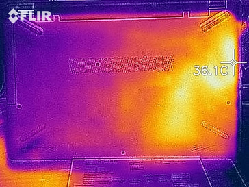 Thermal imaging of the bottom case under load