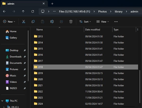 Immich will also organise the file structure of all your photos (Image source: Notebookcheck)