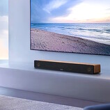 The JVC Kenwood TH-WD05 soundbar delivers surround sound and clear dialogue with wood-cone speakers. (Image source: JVC Kenwood)
