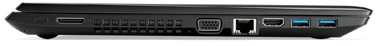 left: lock slot, docking port, VGA out, Gigabit Ethernet, HDMI, 2x USB 3.1 Gen 1 (Type A)