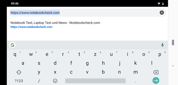 Using the default keyboard in landscape mode